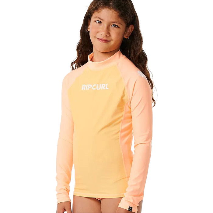 2024 Rip Curl Mdchen Classic Surf Long Sleeve Lycra Weste 128GRV - Orange